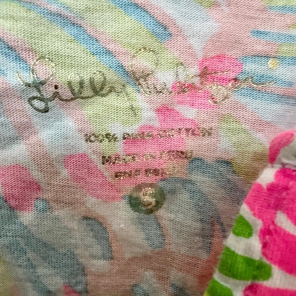 Lilly Pulitzer More Lovers Brewster Dress Cotton Short Sleeve Embroidered V Sm - Picture 2 of 5